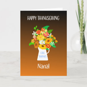 Für Oma Thanksgiving-Blumenstrauß Karte