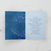 Für Onkel am Vatertag. Elegant Blue Leaf Karte (Innenseite)