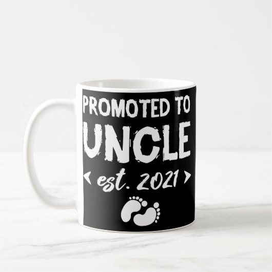 Für Onkel Est 2021 beworben Baby Announcement Gesc Kaffeetasse (Links)