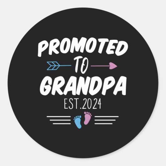 Für Opa Anfang 2024 in Kürze befördert Opa Runder Aufkleber (Vorderseite)