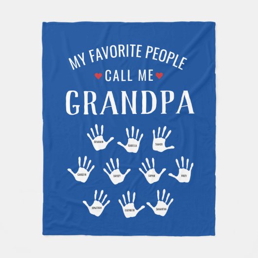Für Opa mit Großkindern Personalisierte Namen Fleecedecke (Vorderseite)