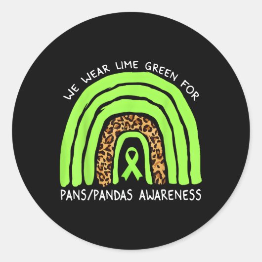 Für Pans Pandas Awarene tragen wir Limonenbogen Runder Aufkleber (Vorderseite)