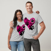 Fur Papa Big Pink Heart Paw Prints Liebe Geschenk T-Shirt (Unisex)