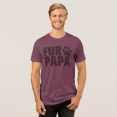 Für Papa Gray Typography Tri-Blend Shirt (Vorderseite voll)
