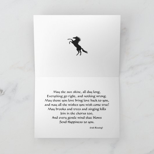 Für Partner eine Pferd-Landschaft-Geburtkarte Karte (Innenseite)