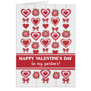 Für Partner Valentine's Rote Rosen Herz Bows