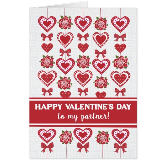 Für Partner Valentine's Rote Rosen Herz Bows (Vorne)