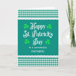 Für Pater St. Patrick's Day Kleeblatts Grüne Karos Karte