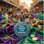 Für Perlen arbeiten Funny Mardi Gras Parade Button