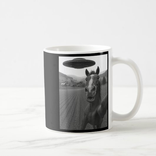 Für Pferd Selfie Alien Ufo Kaffeetasse (Rechts)