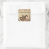 für Pferde gekümmert, Abbildung Quadratischer Aufkleber (Tasche)