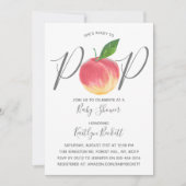 Für Pop bereit Wasserfarben Peach Babydusche Einladung (Vorderseite)