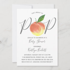 Für Pop bereit Wasserfarben Peach Babydusche Einladung
