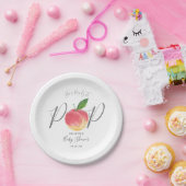Für Pop bereit Wasserfarben Peach Babydusche Pappteller (Party)