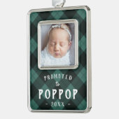 Für Poppop beworben | Foto Grandpa Rahmen-Ornament Silber (Links)