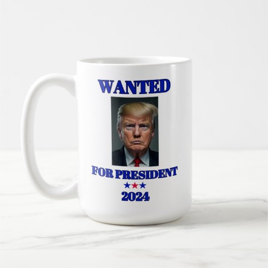 Für Präsident 2024 gewollt Donald Trump Kaffeetasse (Links)