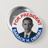 Für Präsident Barack H. Obama Button (Vorne & Hinten)