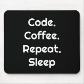 Für Programmierer – Code. Kaffee. Wiederholen. Sch Mousepad (Vorne)
