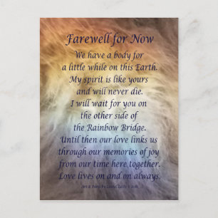 Fur Rainbow Bridge Pet Grief Sympathy Postcards Postkarte