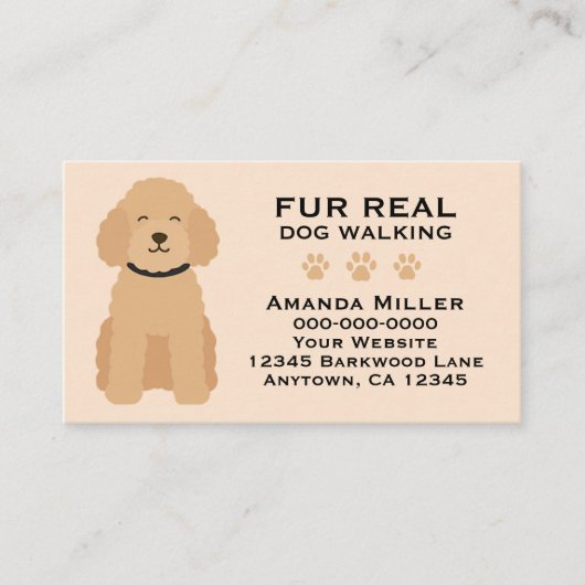 Fur Real Dog Walking Pet Exercise Fitness Humorous Visitenkarte (Vorderseite)