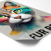 Fur Real: Ein Rainbow Cat Poster (Ecke)