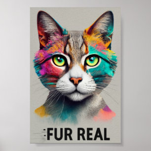 Fur Real: Ein Rainbow Cat Poster