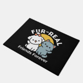 Fur-Real Friends Forever | Niedliches Katzen- und Fußmatte (Schrägansicht)