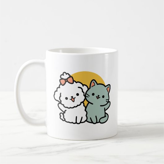 Fur-Real Friends Forever | Niedliches Katzen- und Kaffeetasse (Links)