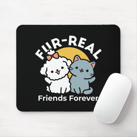 Fur-Real Friends Forever | Niedliches Katzen- und Mousepad (Mit Mouse)