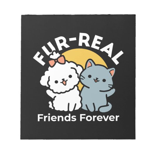 Fur-Real Friends Forever | Niedliches Katzen- und Notizblock (Vorderseite)