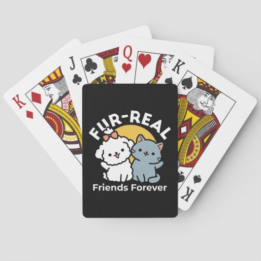 Fur-Real Friends Forever | Niedliches Katzen- und  Spielkarten (Rückseite)
