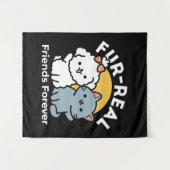 Fur-Real Friends Forever | Niedliches Katzen- und  Wandteppich (Vorderseite (Horizontal))
