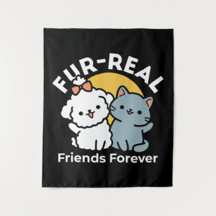 Fur-Real Friends Forever Niedliches Katzen- und Wandteppich