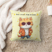 Fur Real, I’m Iconic | Funny Cat Decorative Pillow Kissen (Decke)