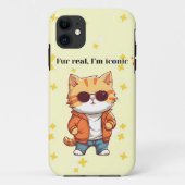 Fur Real, I’m Iconic | Funny Cat iPhone 11 Case (Rückseite)