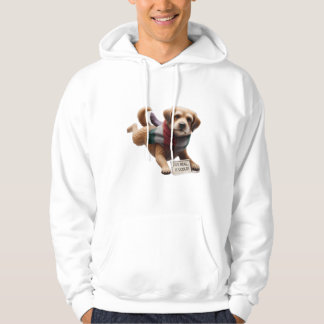 "Fur Real, It's Cold! Funny Dog in Scarf Winter Qu Hoodie