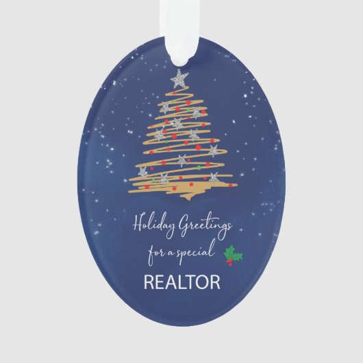 Für Realtor Christmas Tree Anpassbarer Name Ornament (Vorderseite)