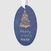 Für Realtor Christmas Tree Anpassbarer Name Ornament (Vorderseite)