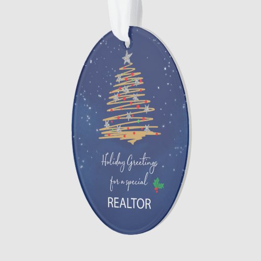 Für Realtor Christmas Tree Anpassbarer Name Ornament (Vorderseite)