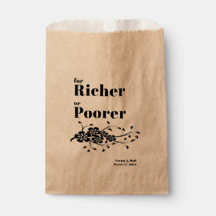 Für reichere oder ärmere Gastgeschenk Hochzeiten Geschenktütchen