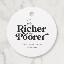 Für reichere oder ärmere Hochzeitsgeschenke einfac Geschenkanhänger