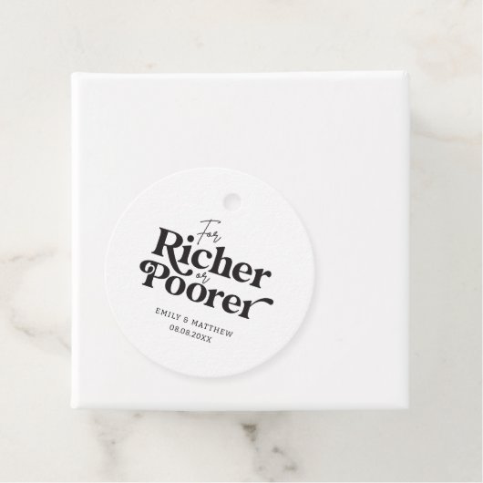 Für reichere oder ärmere Hochzeitsgeschenke einfac Geschenkanhänger (Beispiel)