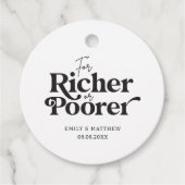 Für reichere oder ärmere Hochzeitsgeschenke einfac Geschenkanhänger (Vorderseite)