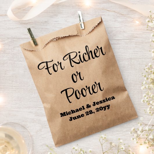 Für Richer oder Poorer Wedding Lottery Gast Gesche Geschenktütchen (Ausgeschnitten)