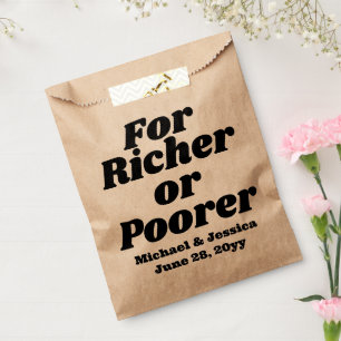Für Richer oder Poorer Wedding Lottery Gast Gesche Geschenktütchen