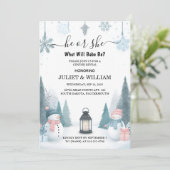 Für Rustikale Schneekalte Eis Cosy Winter Gender R Einladung (Stehend Vorderseite)