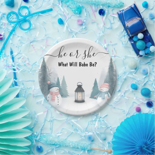 Für Rustikale Schneekalte Eis Cosy Winter Gender R Pappteller (Party)