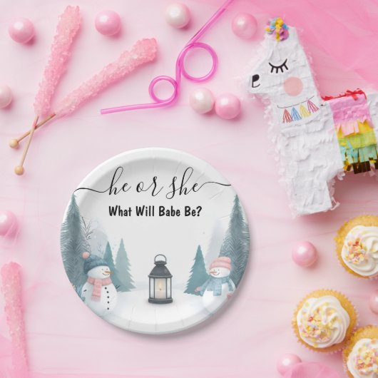 Für Rustikale Schneekalte Eis Cosy Winter Gender R Pappteller (Party)