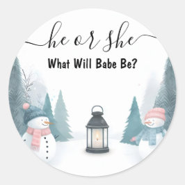 Für Rustikale Schneekalte Eis Cosy Winter Gender R Runder Aufkleber