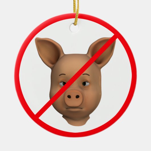 Für Schweine verboten Keramikornament (Vorne)
